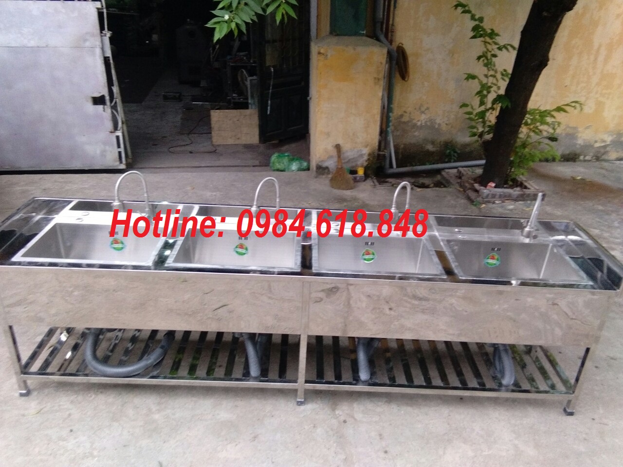 CHẬU RỬA DỤNG CỤ NỘI SOI INOX 4 HỐ, model: CI 01